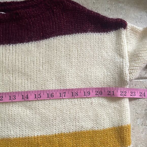 Sezane Burgundy and Cream Striped Sweater - Picture 12 of 16